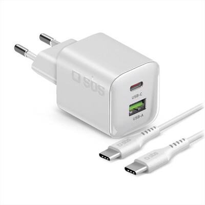 SBS - Caricatore da rete TETRKITGAN1A1C30W-bianco