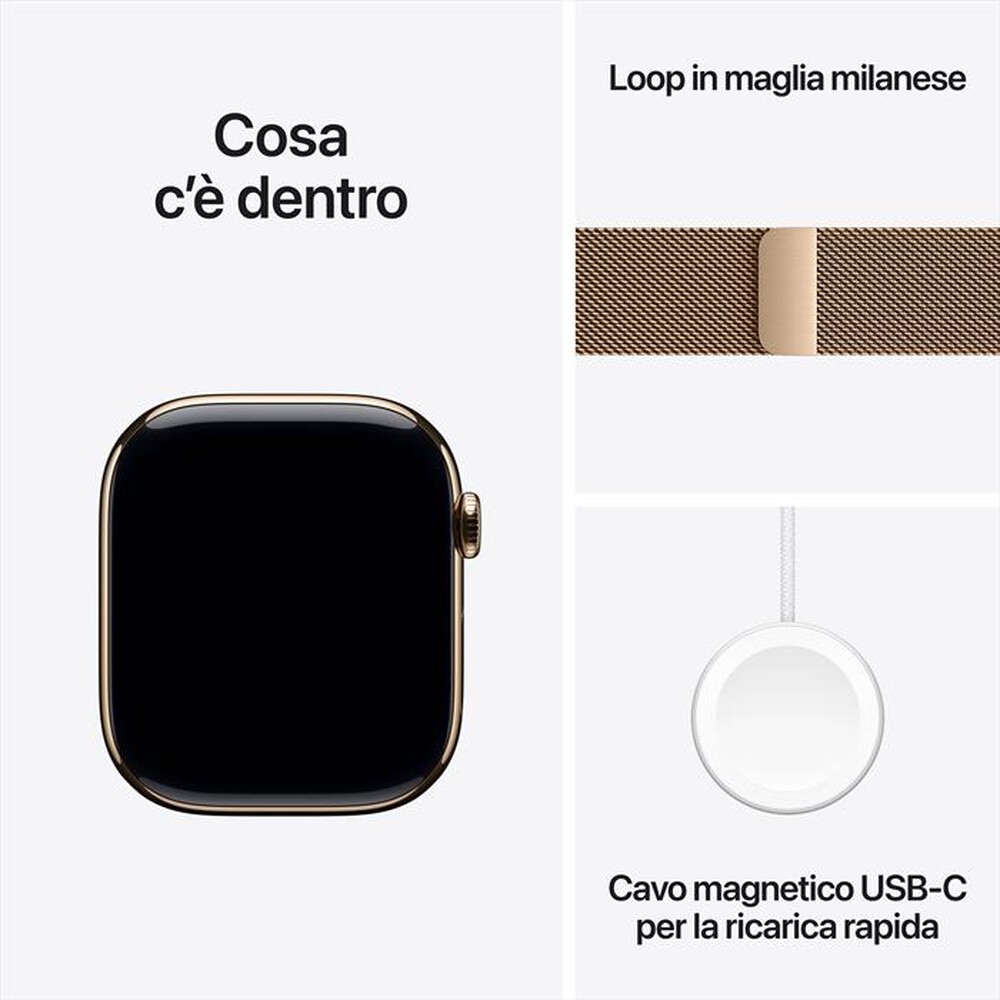 Immagine del prodotto APPLE - Watch Series 11 GPS + Cellular 46mm Titanio-Oro - Loop Milanese Oro - S/M
