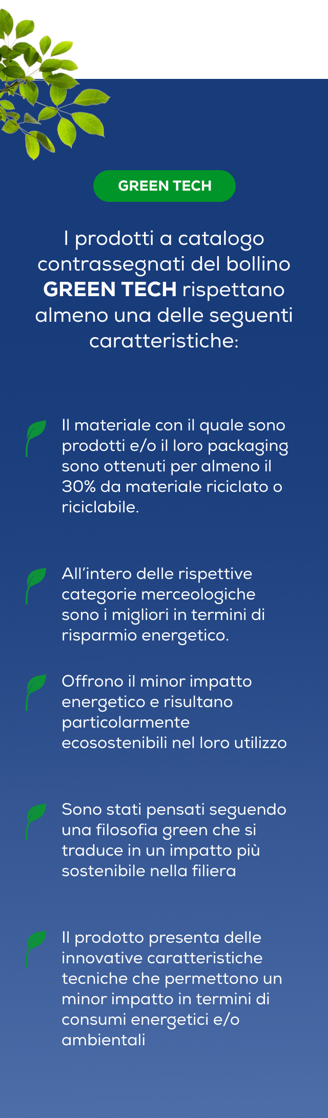 Caratteristiche Prodotti Green Tech